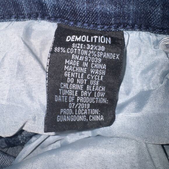 Demolition distressed blue jeans waist size 32 - Picture 6 of 7